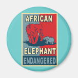 Endangered African Elephant Pop Art Tshirts Refrigerator Magnets
