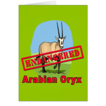 Endangered Arabian Oryx Pop Art Tshirts Greeting Card