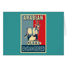 Endangered Arabian Oryx Pop Art Tshirts Card