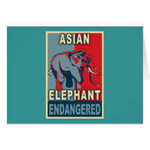 Endangered Asian Elephant Pop Art Tshirts Cards