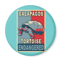 Endangered Galapagos Tortoise Pop Art Tshirts Refrigerator Magnet