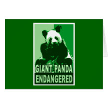 Endangered Giant Panda Pop Art Tshirts Greeting Card