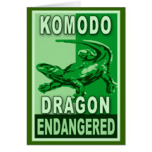 Endangered Komodo Dragon Pop Art Tshirts Greeting Card