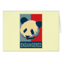 Endangered Panda Pop Art Design Greeting Cards
