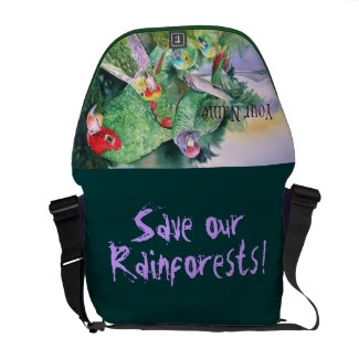 Endangered Parrots Custom Messenger Bag