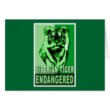 Endangered Siberian Tiger Pop Art Tshirts Greeting Card