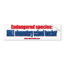 Endangered species: male elementary teacher. bumper stickers by ksmanimal Endangered species: male elementary teacher. bumper stickers