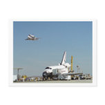 Endeavour on Runway with Columbia on SCA Overhea postcards