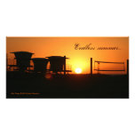 Endless summer beach sunset photo card photo cards