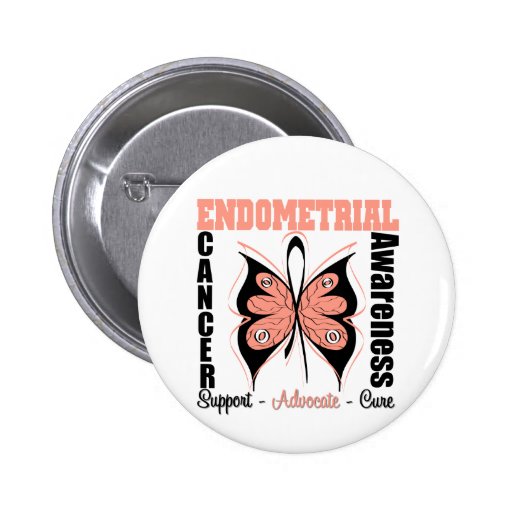 Endometrial Awareness Butterfly Pinback Button