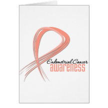 Endometrial Cancer Awareness Grunge Ribbon Cards