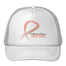 Endometrial Cancer Awareness Grunge Ribbon Trucker Hats
