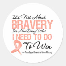 Endometrial Cancer Battle Stickers