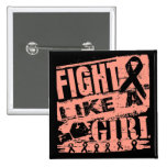 Endometrial Cancer BurnOut Fight Like a Girl buttons