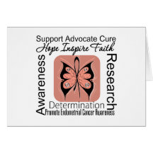 Endometrial Cancer Butterfly Inspirations Greeting Cards