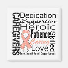 Endometrial Cancer Caregivers Collage Magnets