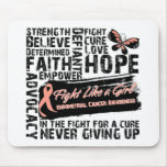 Endometrial Cancer Collage - Fight Like a Girl mousepads