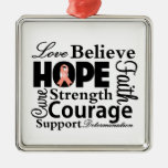 Endometrial Cancer Collage of Hope Christmas Tree Ornament