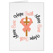Endometrial Cancer Faith Hope Love Cross Card