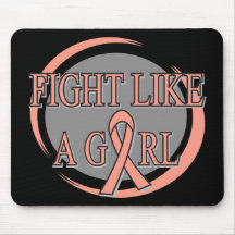 Endometrial Cancer Fight Like A Girl Circular Mousepad