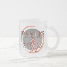 Endometrial Cancer Fight Like A Girl Circular Mugs