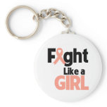 Endometrial Cancer Fight Like a Girl keychains
