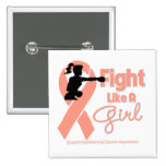 Endometrial Cancer Fight Like A Girl  Knock Out buttons