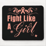 Endometrial Cancer Fight Like A Girl Ornate mousepads