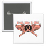 Endometrial  Cancer Fight Like A Girl Wings buttons