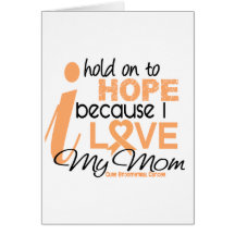 Endometrial Cancer Hold On To Hope For My Mom Greeting Cards