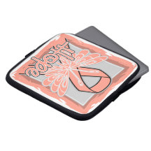 Endometrial Cancer Hope Butterfly Portrait Laptop Computer Sleeves