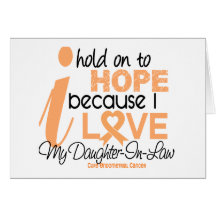 Endometrial Cancer Hope For My Daughter-In-Law Greeting Cards