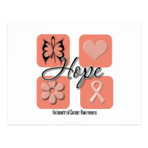 Endometrial Cancer Hope Love Inspire Awareness Post Cards