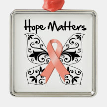 Endometrial Cancer Hope Matters Christmas Ornaments