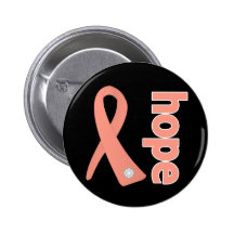 Endometrial Cancer Hope Ribbon Pinback Buttons