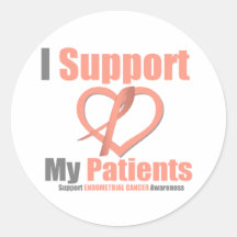 Endometrial Cancer I Support My Patients Round Sticker