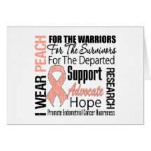 Endometrial Cancer I Wear Peach Ribbon TRIBUTE Card