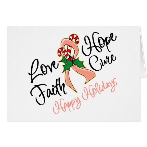 Endometrial Cancer Love Hope Holidays Greeting Card