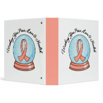 Endometrial Cancer Merry Christmas Snowglobe binders