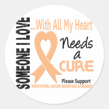Endometrial Cancer Needs A Cure 3 Round Stickers