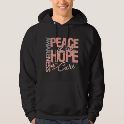 Endometrial Cancer Peace Love Cure Hooded Pullover