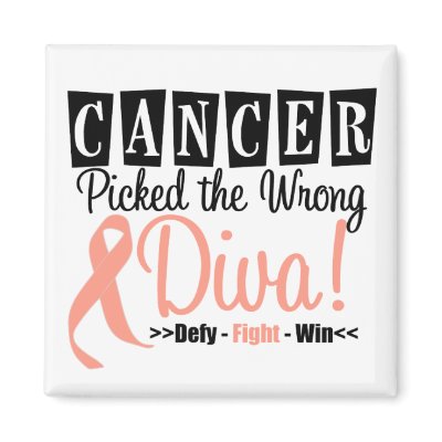 Endometrial Cancer Picked The Wrong Diva v2 fridge magnets
