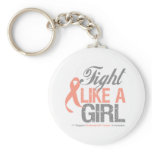 Endometrial Cancer Ribbon - Fight Like a Girl keychains