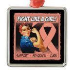 Endometrial Cancer Rosie Riveter Fight Like A Girl ornaments