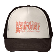 Endometrial Cancer Survivor Flower Ribbon Mesh Hats