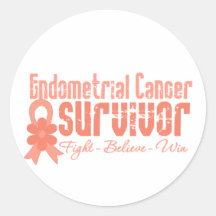 Endometrial Cancer Survivor Flower Ribbon Sticker