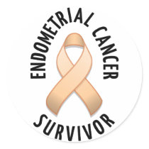 Endometrial Cancer Survivor Round Sticker stickers