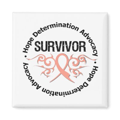 Endometrial Cancer Survivor Tribal Ribbon Magnet