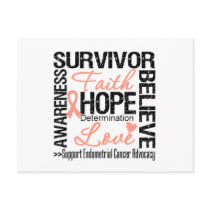 Endometrial Cancer Survivors Motto postcards