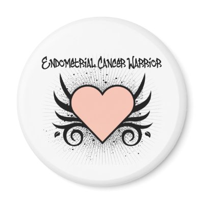 Endometrial Cancer Warrior Heart refrigerator magnet